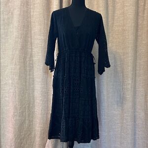 Johnny Was Elegant Black Lace Dress